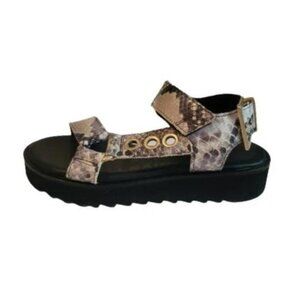 All Saints Rhianne Embossed Leather Platform Sandals